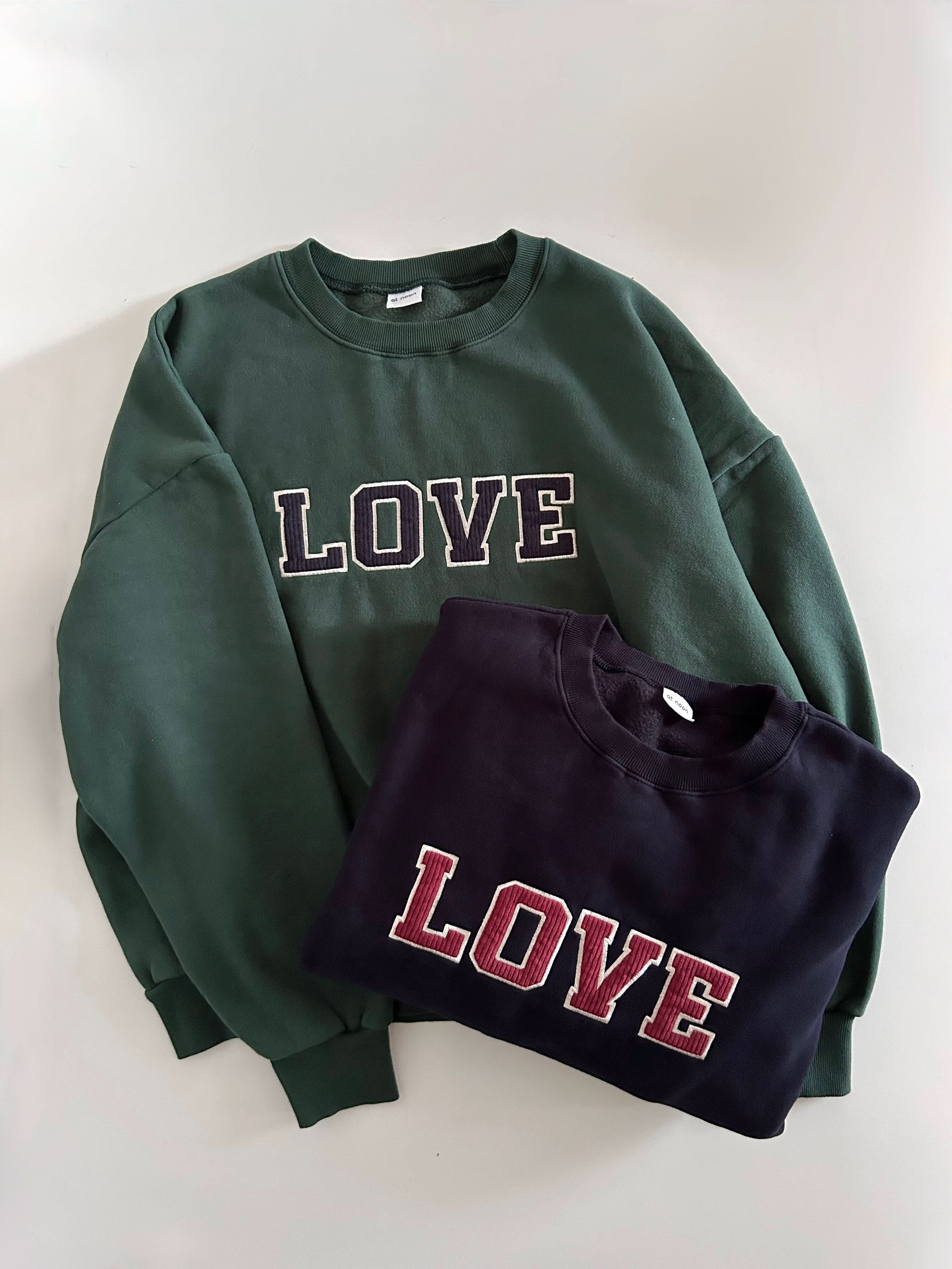 Mom Corduroy Embroidery  LOVE Sweatshirt