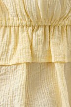SLEEVELESS DOUBLE TIE BABYDOLL TIERED RUFFLE TOP