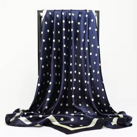 LARGE POLKA DOT PRINT BANDANA SCARF