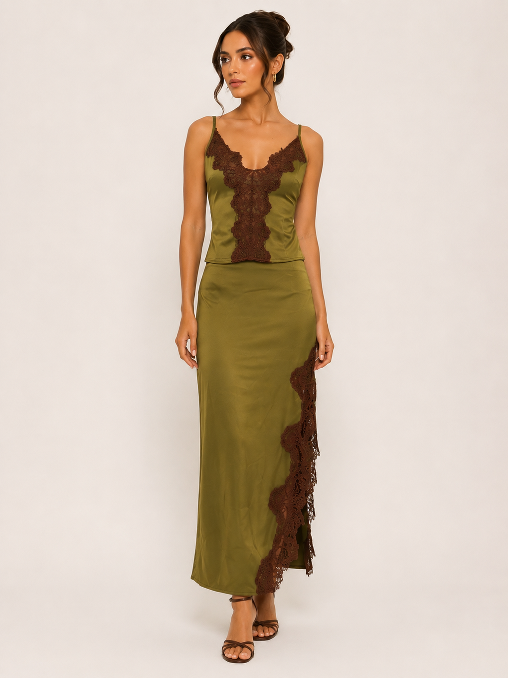 The Olive Hour Lace Maxi Tank Top