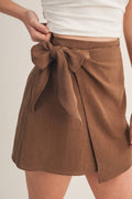 High-Waisted Side Bow Wrap Skort