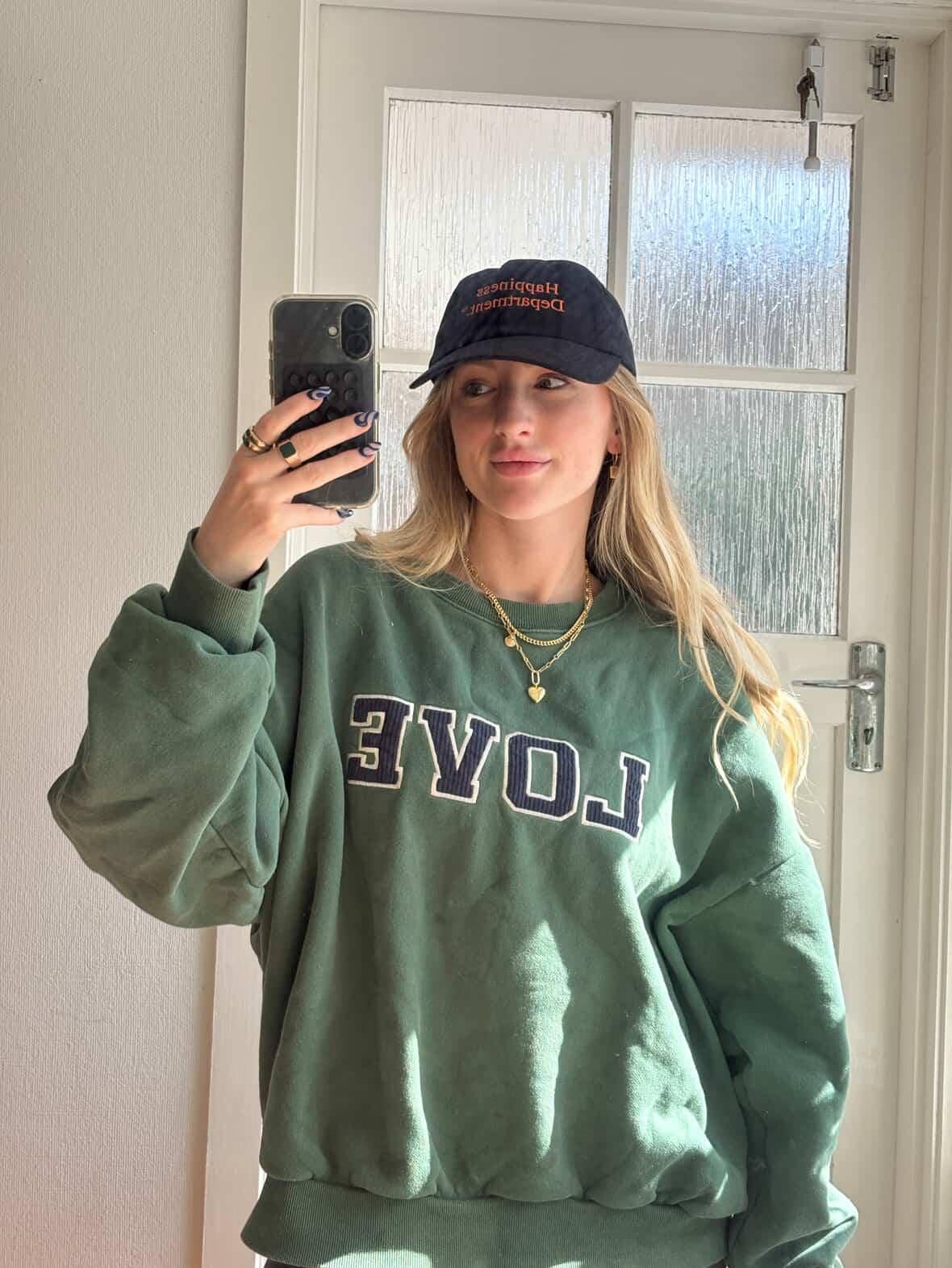 Mom Corduroy Embroidery  LOVE Sweatshirt