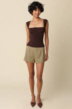 Elara Structured Square-Neck Top