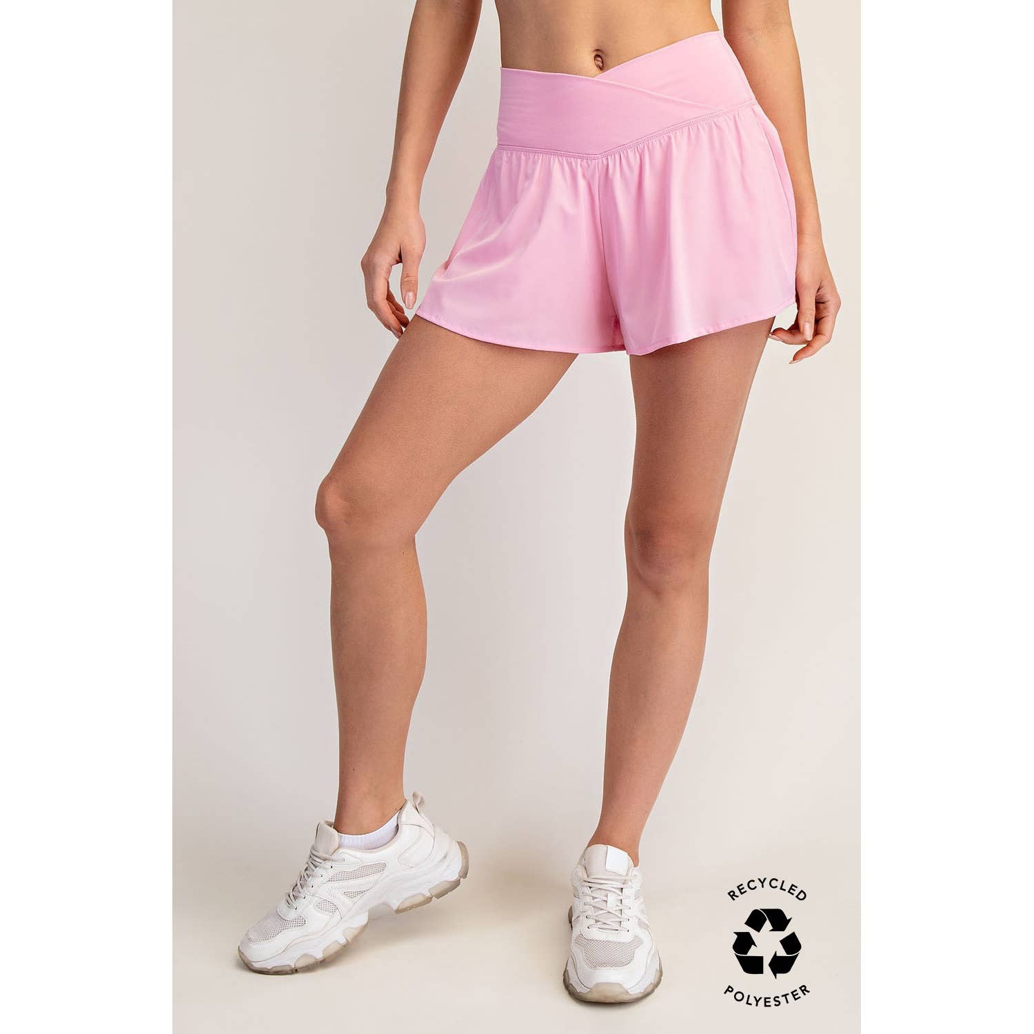 V CROSSOVER FLARED SHORTS- Espresso Brown