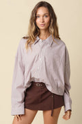 Indy Boyfriend Pinstripe Shirt