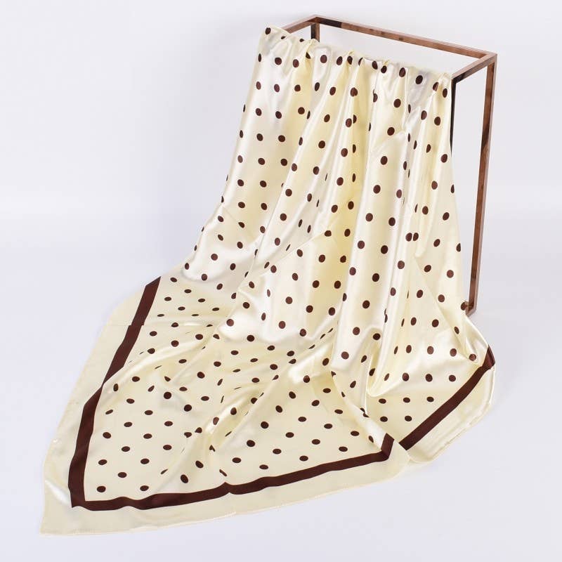 LARGE POLKA DOT PRINT BANDANA SCARF