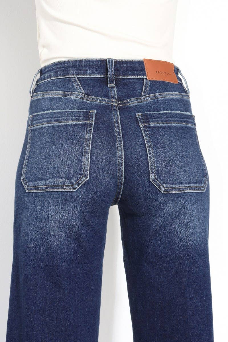 TUMMY CONTROL HIGH RISE RELAXED WIDE LEG JEANS