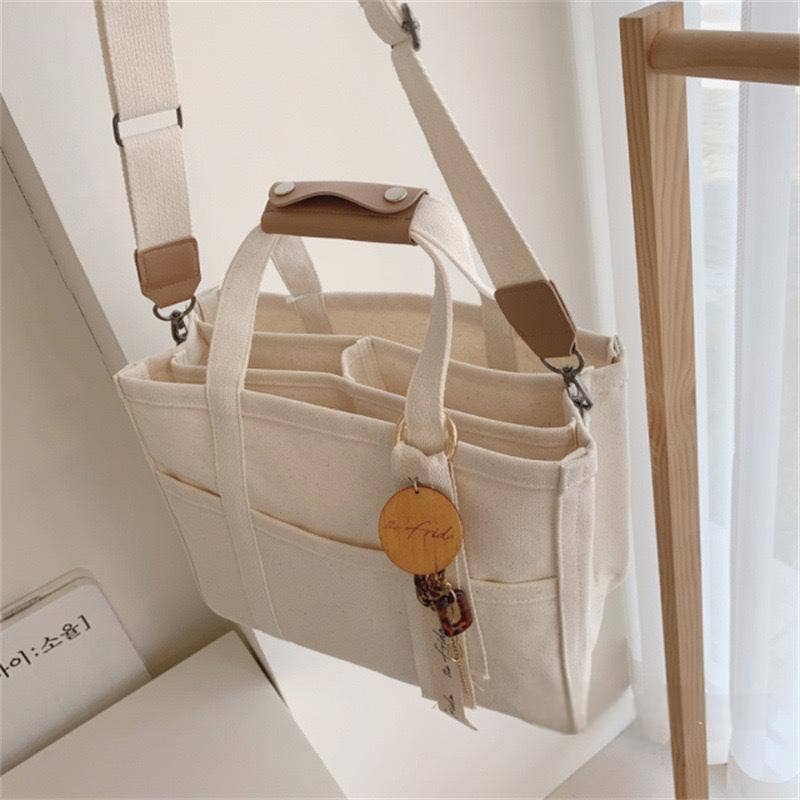 Crossbody Shoulder Canvas Tote