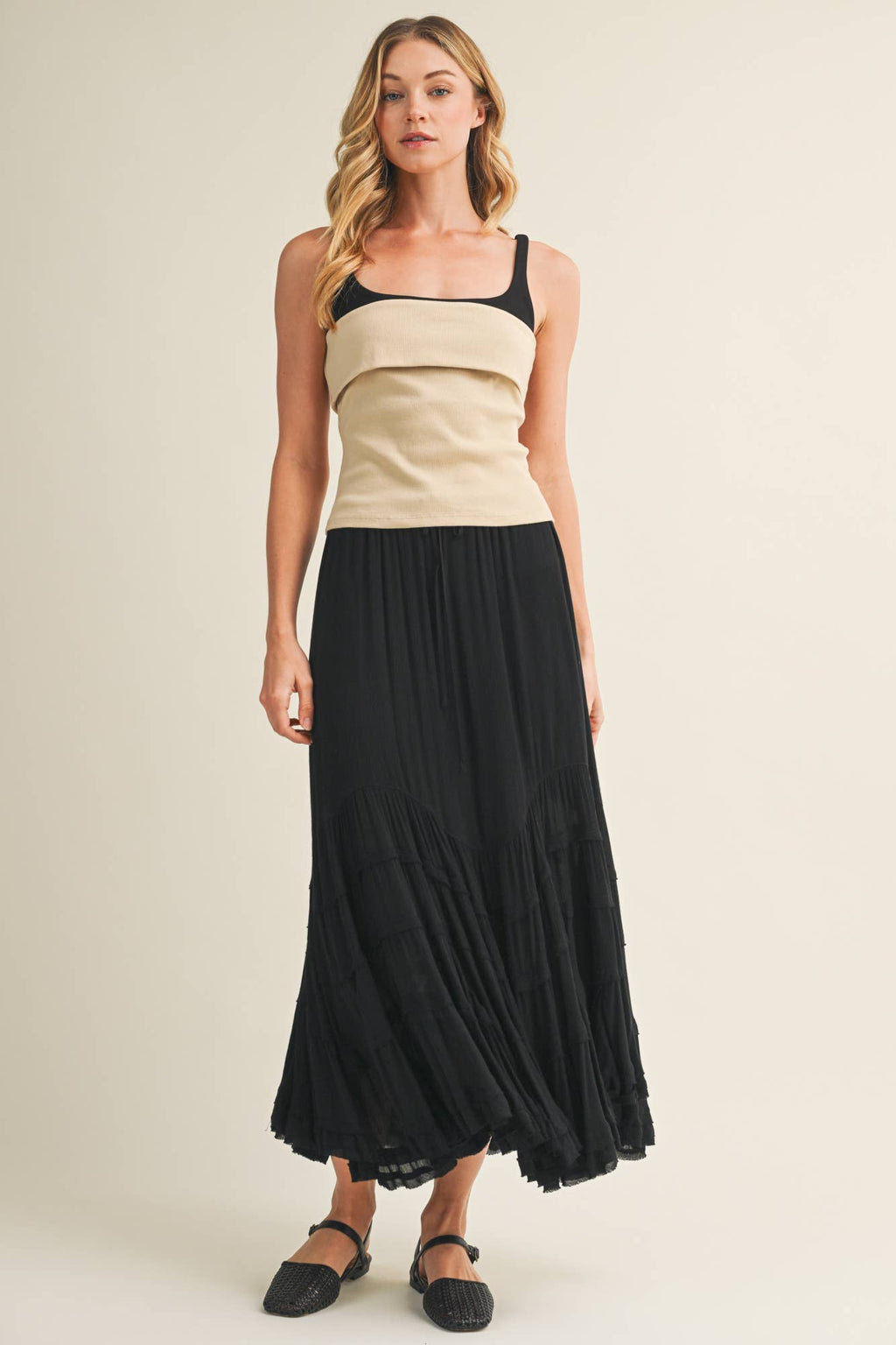 Square Neck Foldover Bandeau Top