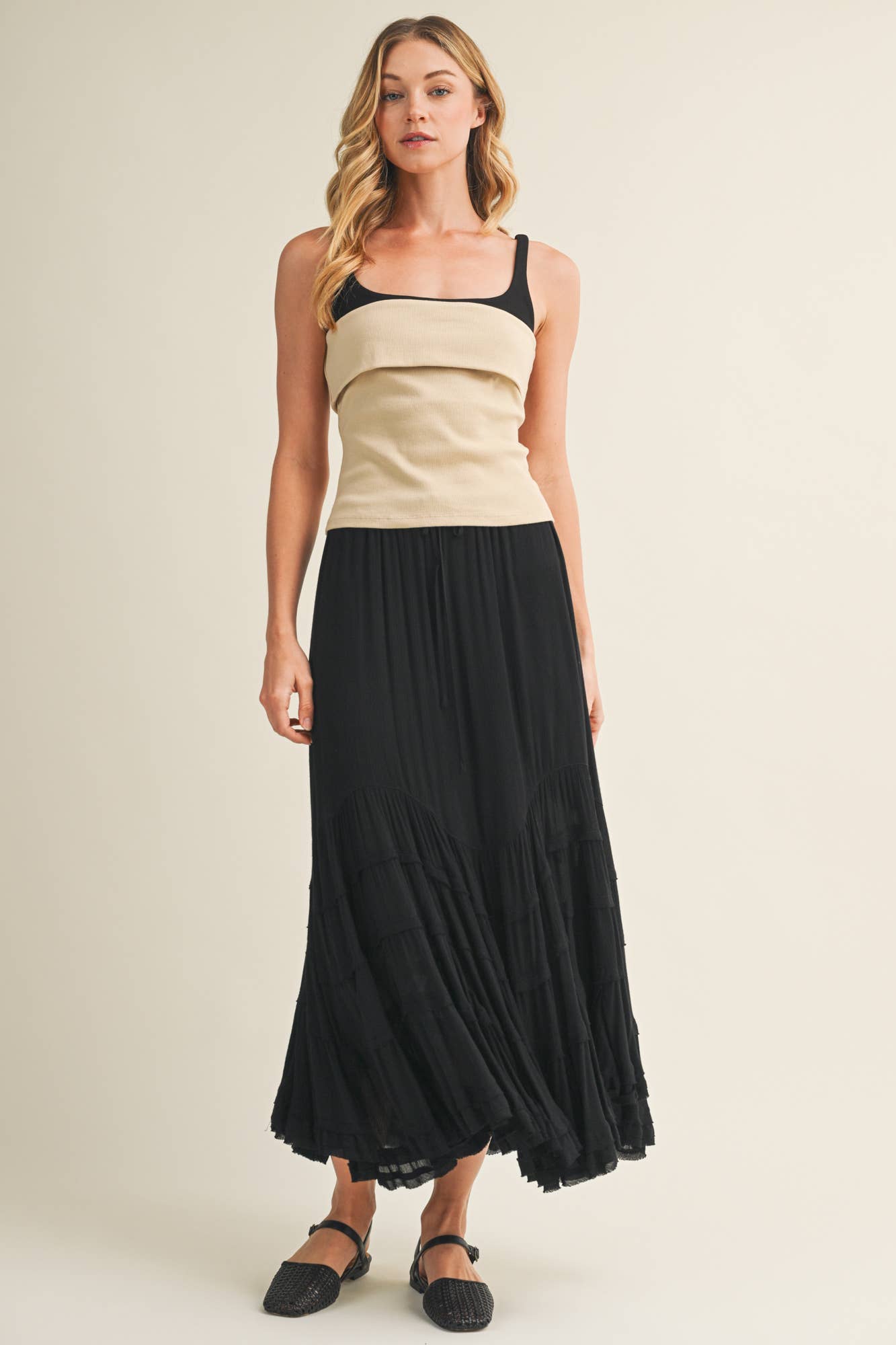 Square Neck Foldover Bandeau Top