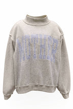 Embroidered "MOTHER" Mock Neck Sweatshirt