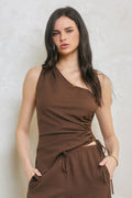 Heaven Sent One Shoulder Ruched Top