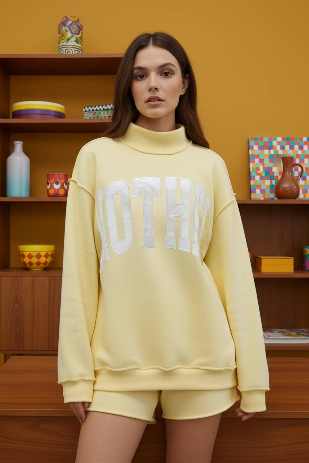 Butter Yellow Mother Mockneck