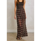Polka Dot Pull On Maxi Skirt