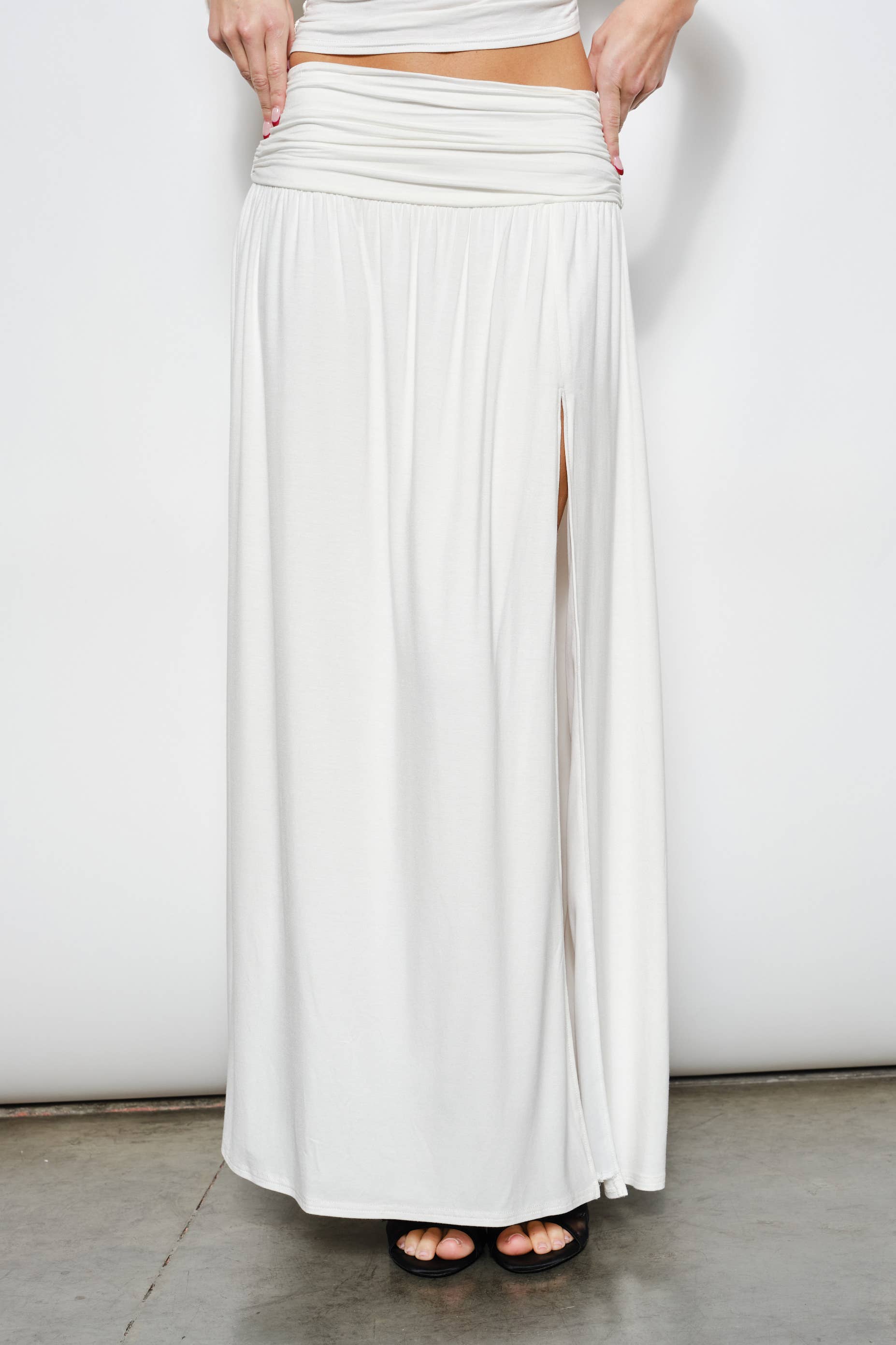 FARRAH RUCHED MAXI SKIRT