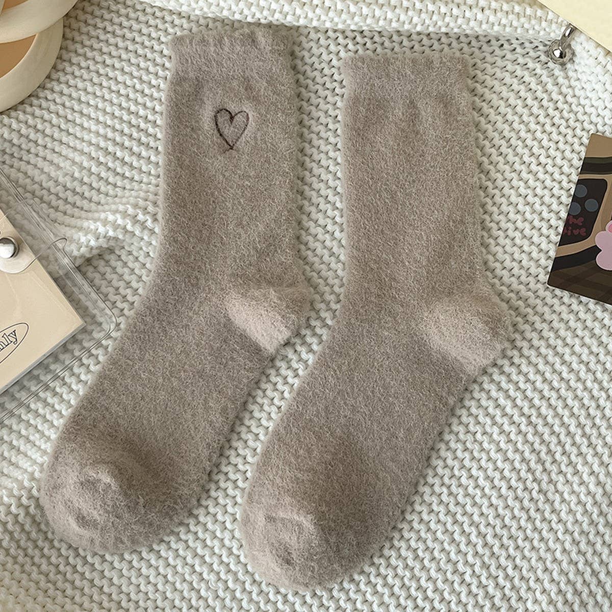 Heart Plush Socks