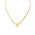 Stainless Steel Gold Heart Paperclip Necklace