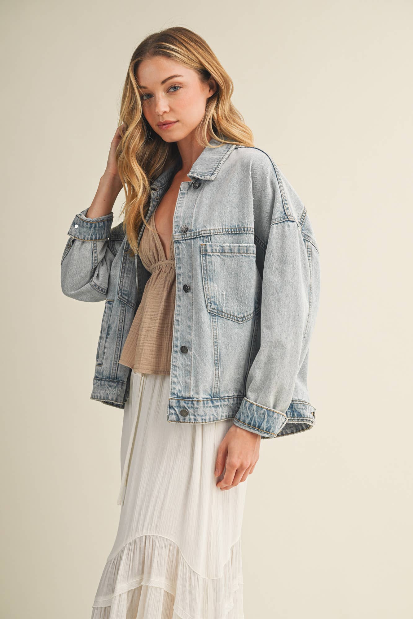 Vintage Wash Pleated Back Jacket