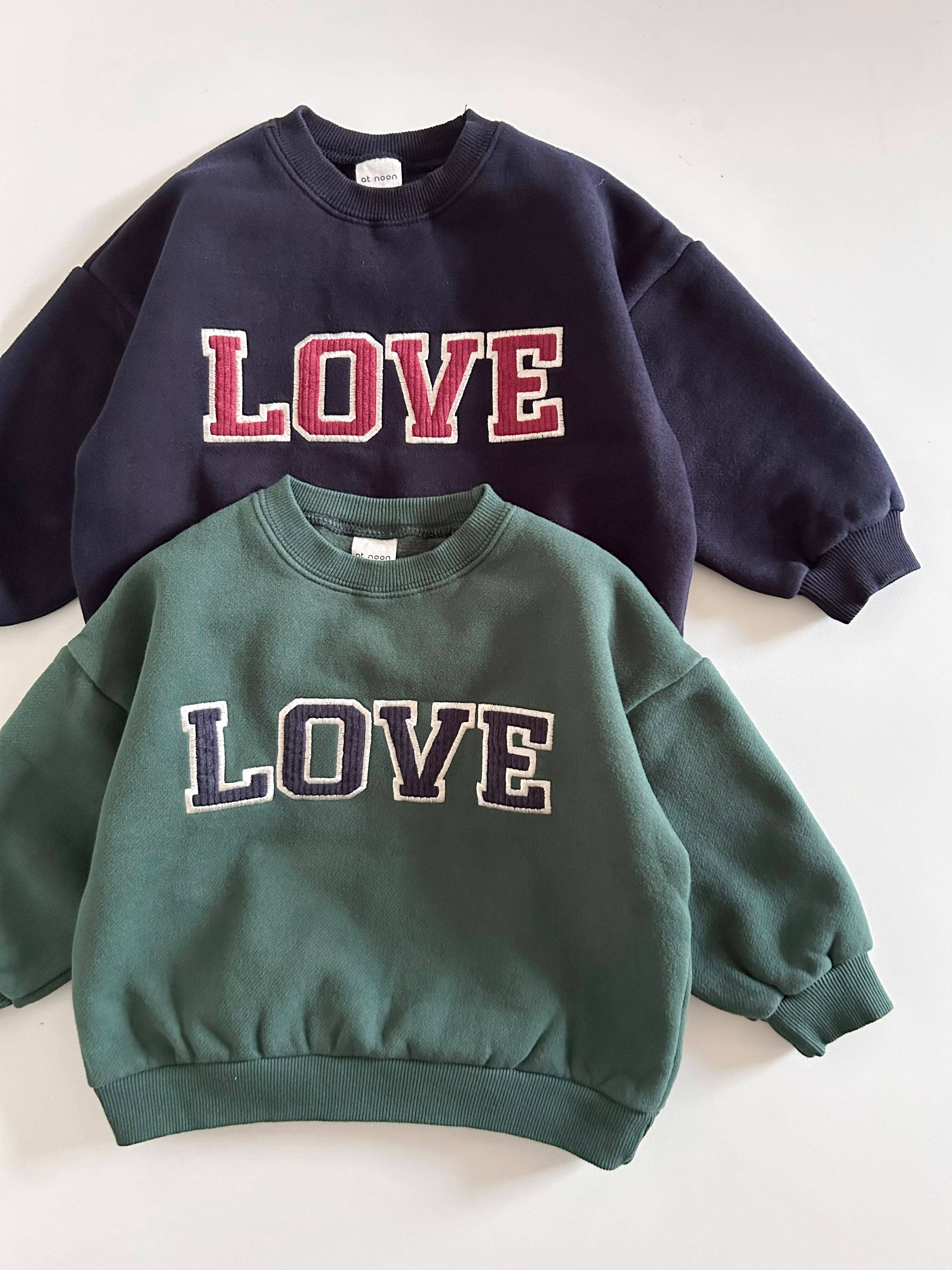 Mom Corduroy Embroidery  LOVE Sweatshirt