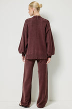 Tie Front Knit Cardigan and Pants Set