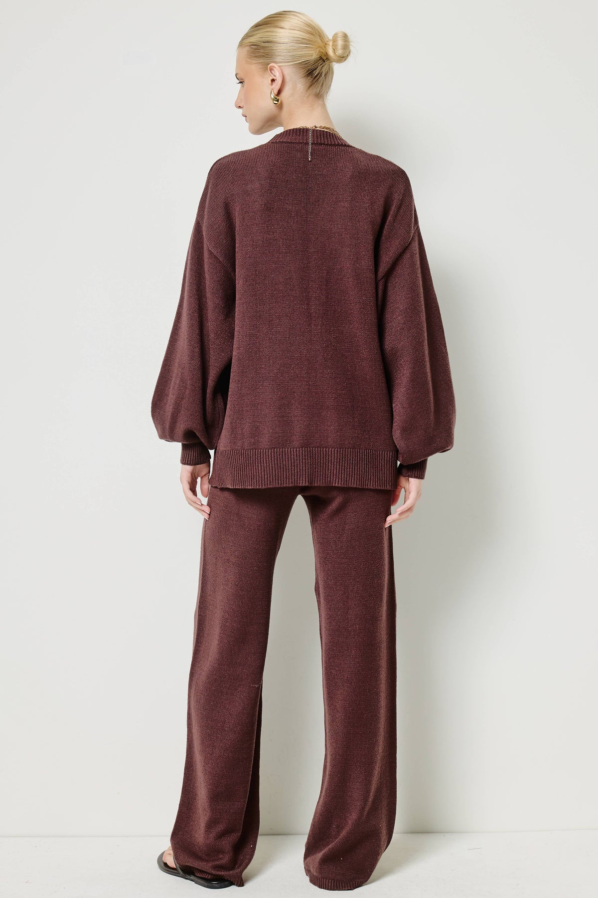 Tie Front Knit Cardigan and Pants Set