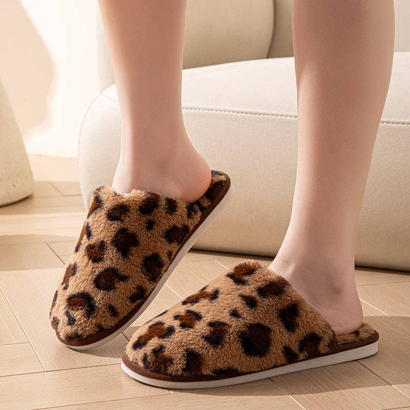 Leopard Plush Slippers