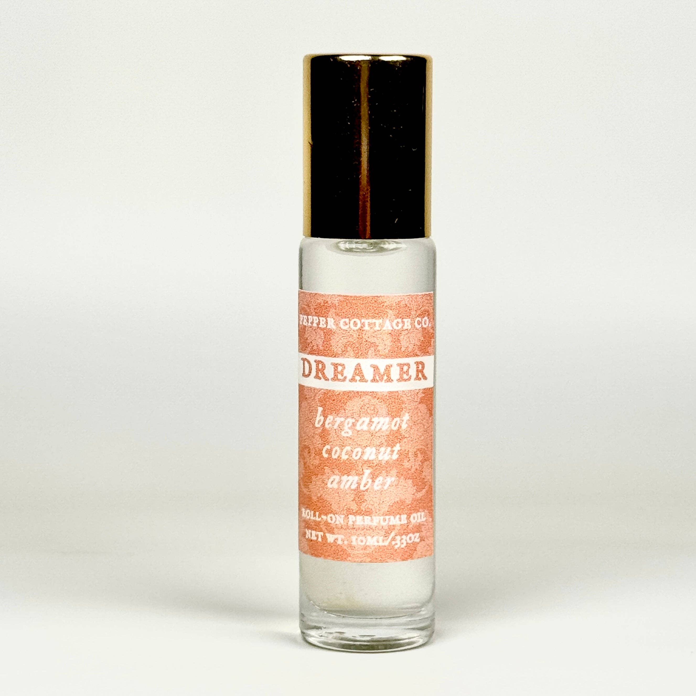 DREAMER: Bergamot, Coconut, & Amber 10 mL Moisturizing Coconut Oil Roller Ball Perfume
