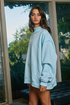 Solid Reversible Mock Neck Sweatshirt