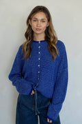 Piper Cardigan - Royal Blue Pinstrip
