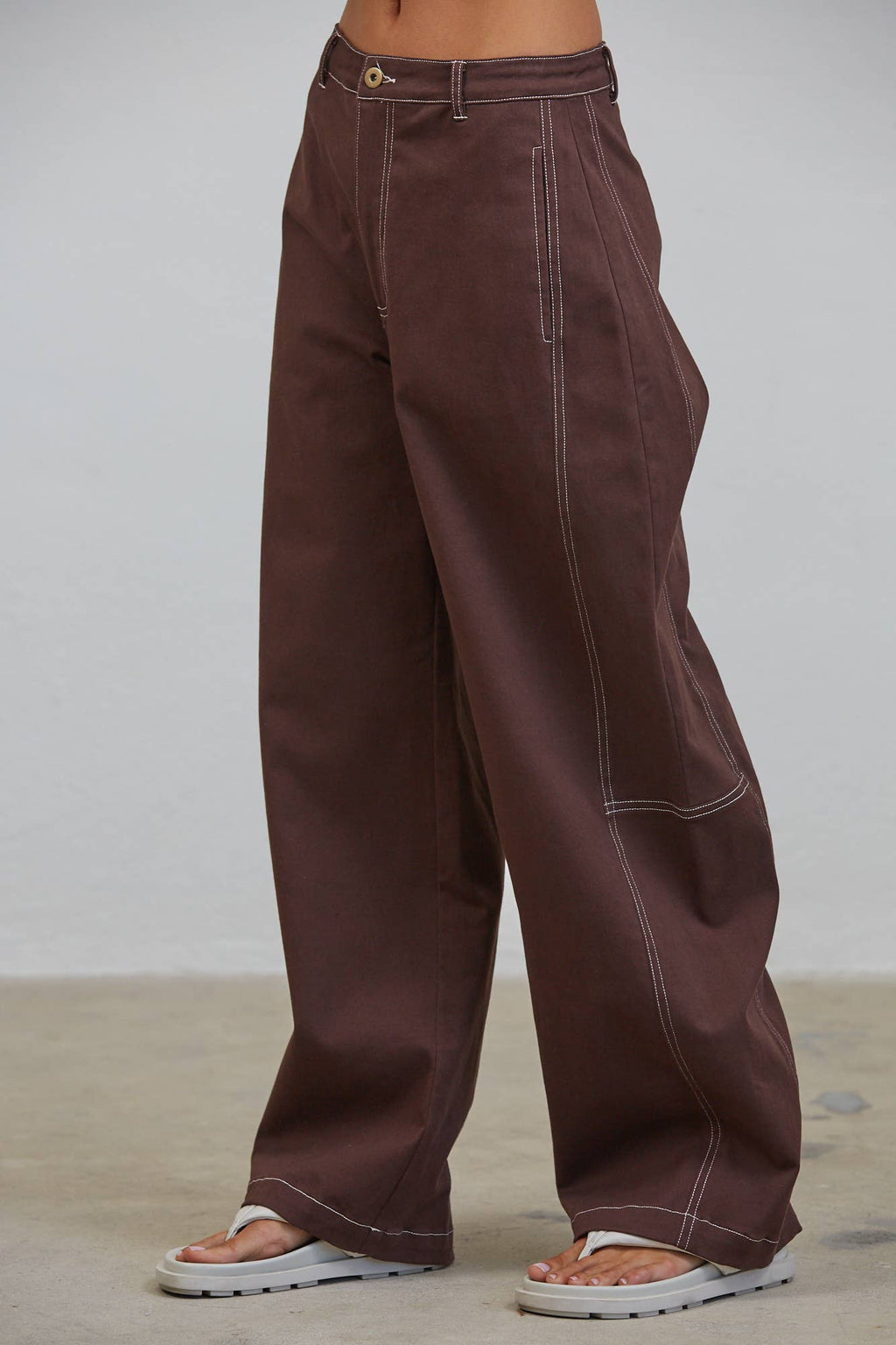 Playback Wide Contrast Seamed Pants