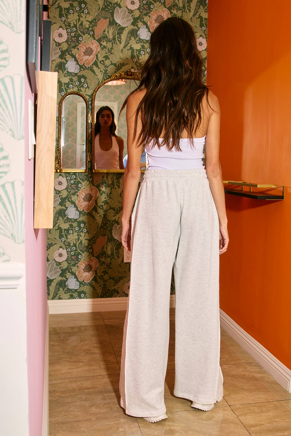 Exposed Seam- Drawstring Terry Sweatpants