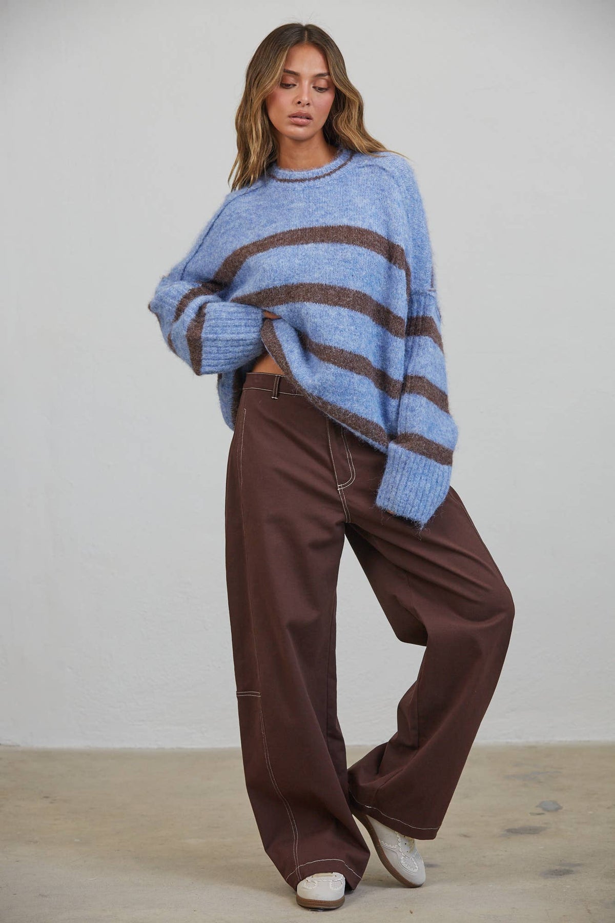 Playback Wide Contrast Seamed Pants
