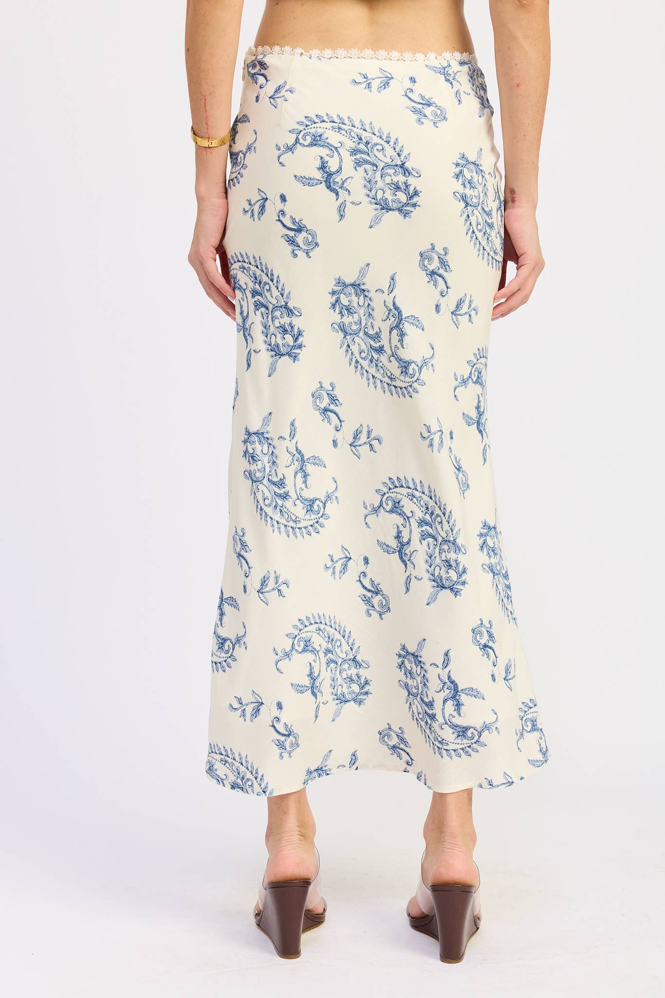 MERMAID MAXI SKIRT WITH LACE TRIM