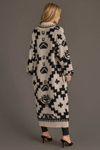 Cream & Black Western Cardigan