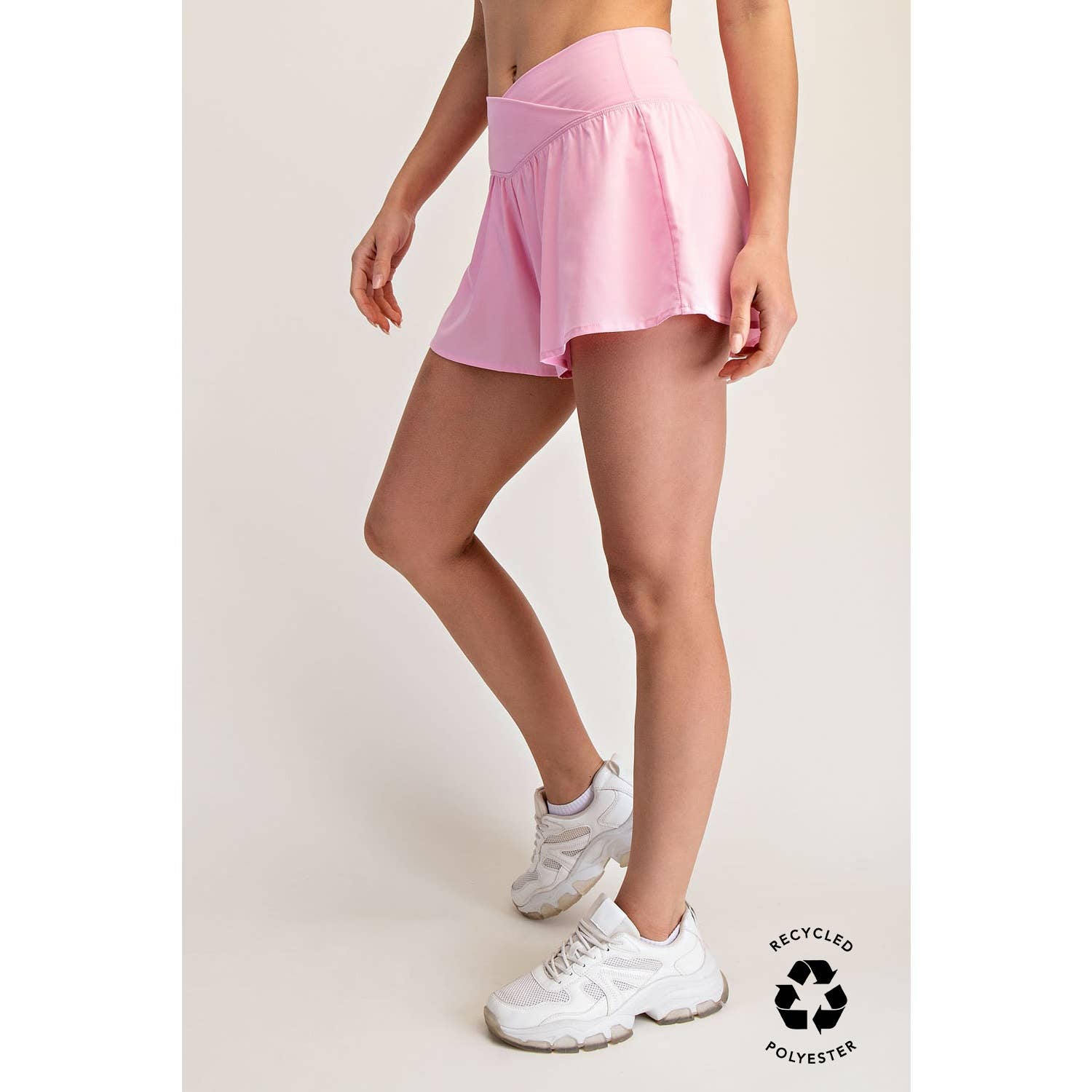 V CROSSOVER FLARED SHORTS- Espresso Brown