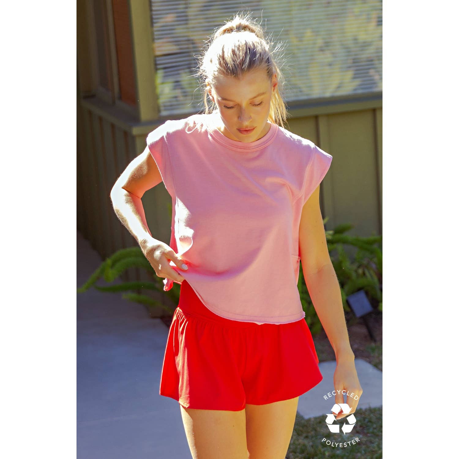 V CROSSOVER FLARED SHORTS- Espresso Brown