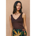 V Neck Double Faced Top