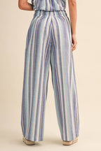 STRIPED RELAXED FIT TUBE TOP AND WIDE LEG PANTS SET