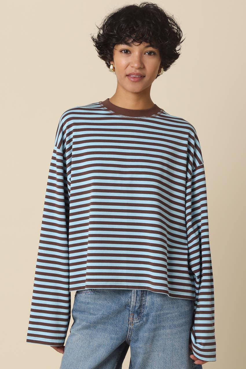 Anna Stripe Long-Sleeve Top