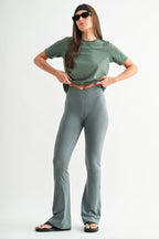 Venice Crossover Waist Yoga Pants: MIDNIGHT NAVY