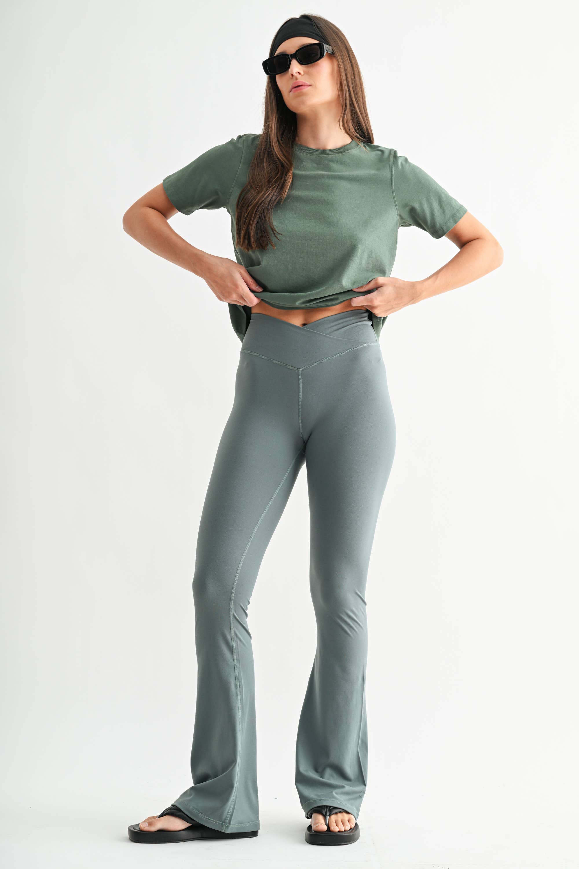 Venice Crossover Waist Yoga Pants: MIDNIGHT NAVY