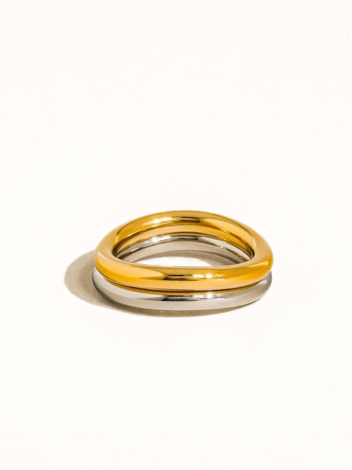 Andrée 18K Gold Non-Tarnish Double Two Tone Ring