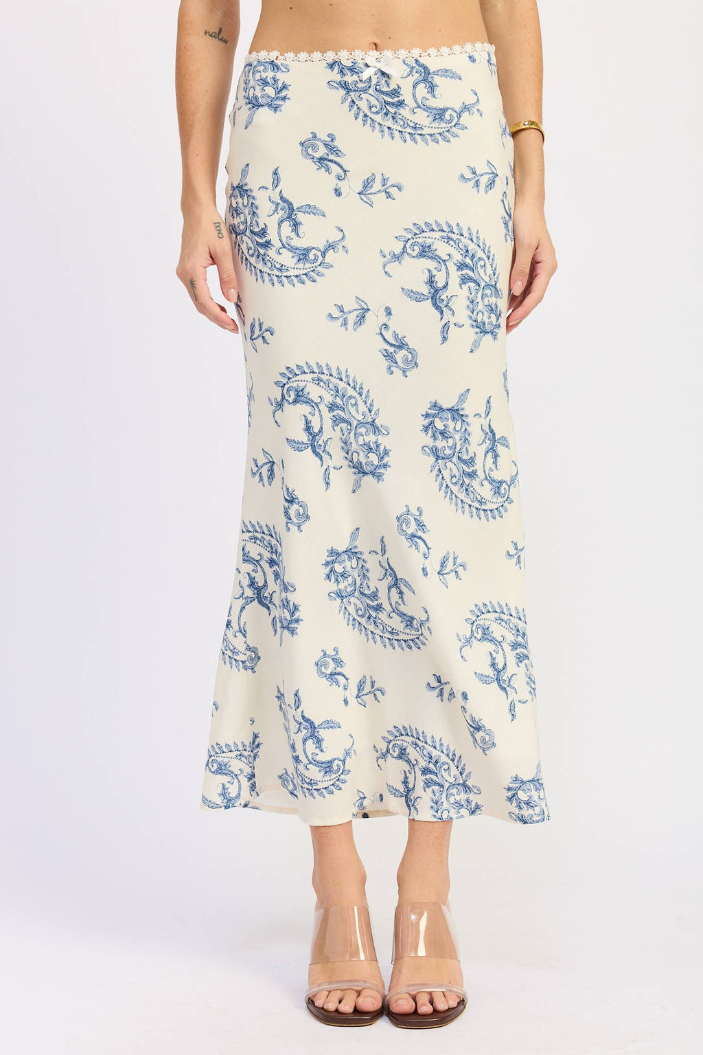 MERMAID MAXI SKIRT WITH LACE TRIM