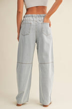 BARREL-LEG LIGHT WEIGHT DENIM JEANS