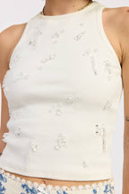 RACER BACK TANK TOP WITH WATER BEADS