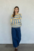 Piper Cardigan - Rose Varsity Stripe