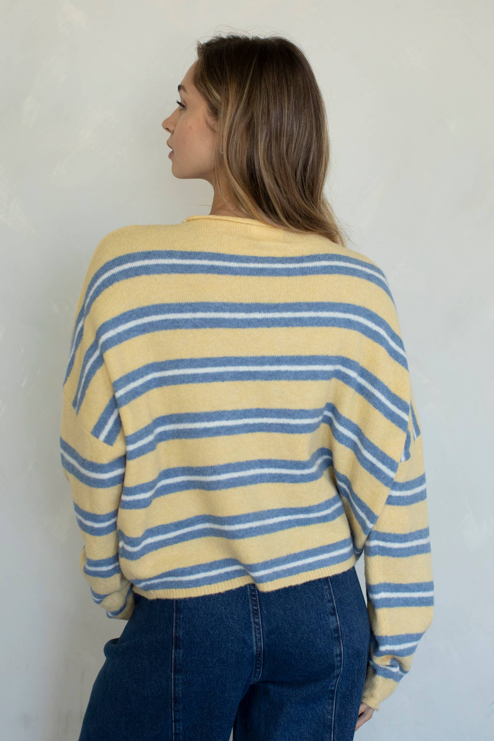 Piper Cardigan - Rose Varsity Stripe