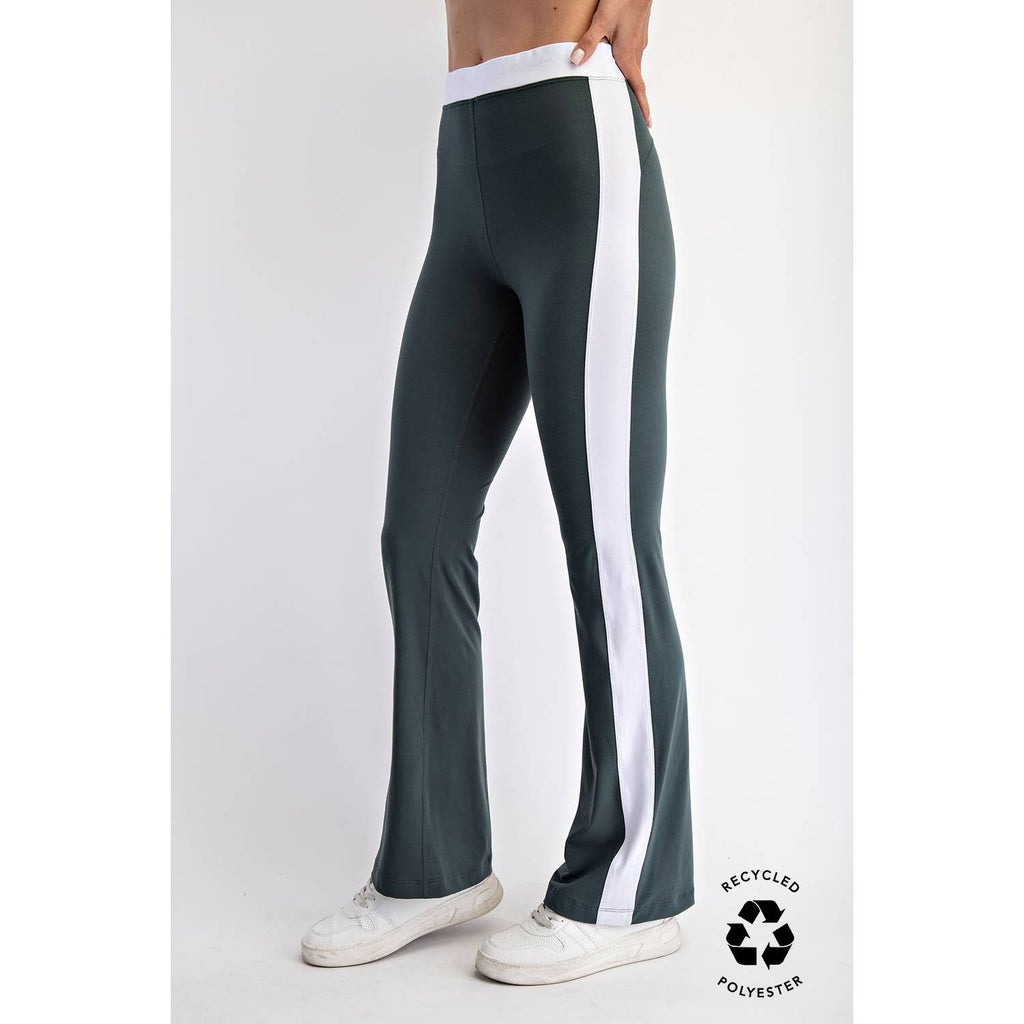 BUTTER SOFT SIDE STRIPE FLARE LEGGINGS