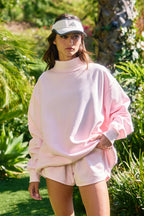 Chocolate Brown Solid Reversible Mock Neck Sweatshirt