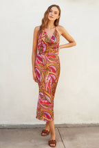 Sun Loving Halter Cowl Neck Crop Top